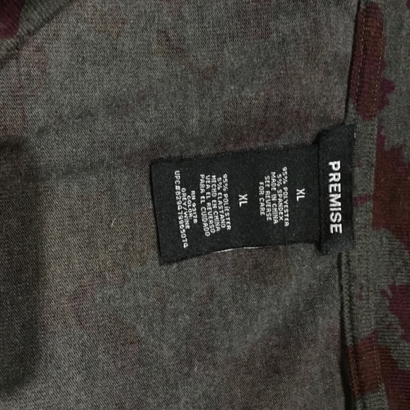 Premise long sleeve grey burgundy tunic M - Picture 2 of 6